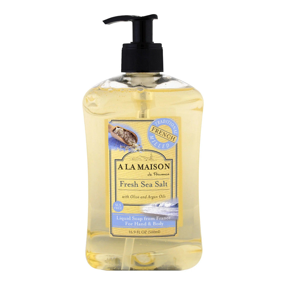 A La Maison Fresh Sea Salt Liquid Soap from France for Hand and Body 16.9Oz (500ml)